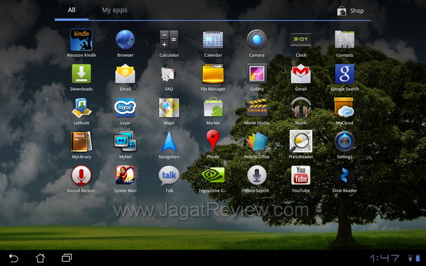 ASUS EEEPad Slider Menu