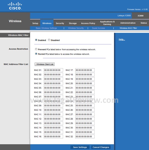 Wireless MAC Filter Wireless MAC Filter1
