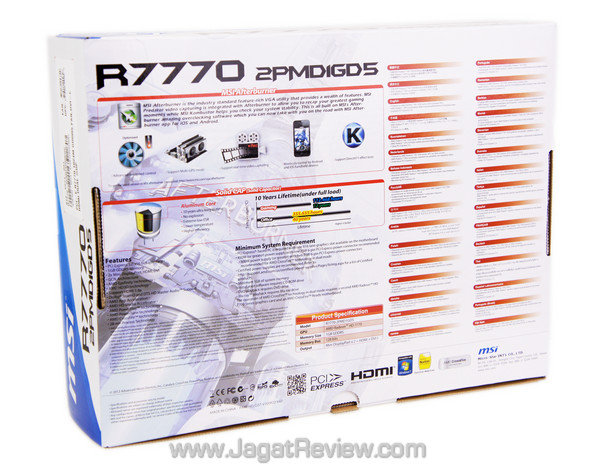 msi hd 7770 oc edition back box msi hd 7770 oc edition back