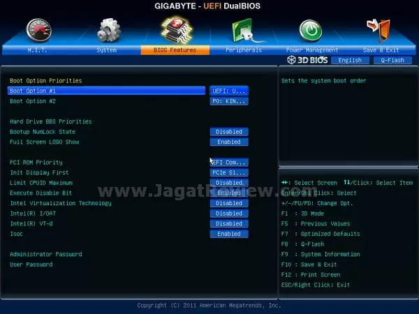GIGABYTE X79 UD3 BIOS Tab BIOSFeatures