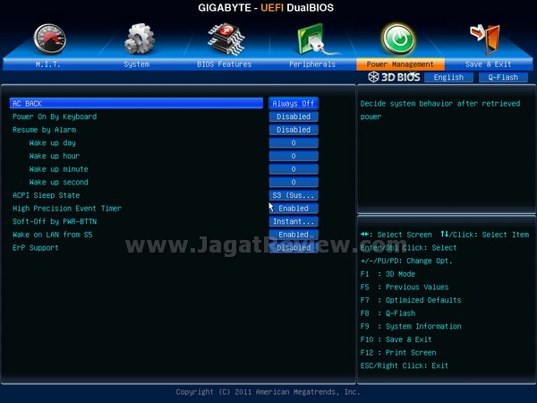 GIGABYTE X79 UD3 BIOS Tab PowerManagement
