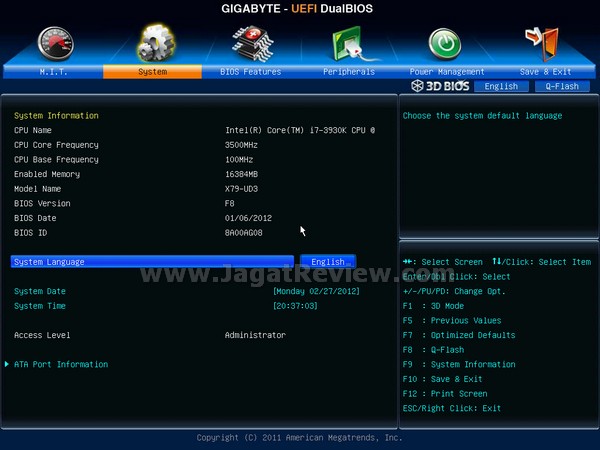 GIGABYTE X79 UD3 BIOS Tab System