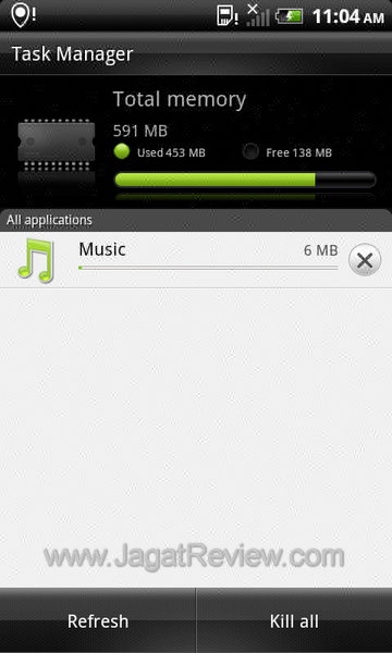 Review HTC Sensation XL: Smartphone Android Berlayar Besar Bersuara Jernih 14 HTC Sensation XL - Task Manager