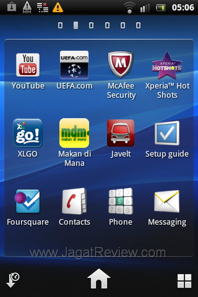 Xperia Mini Menu