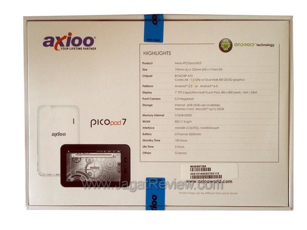 Axioo PicoPad 7 Unboxing - Spesifikasi