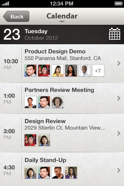 LinkedIn iPad App Calendar