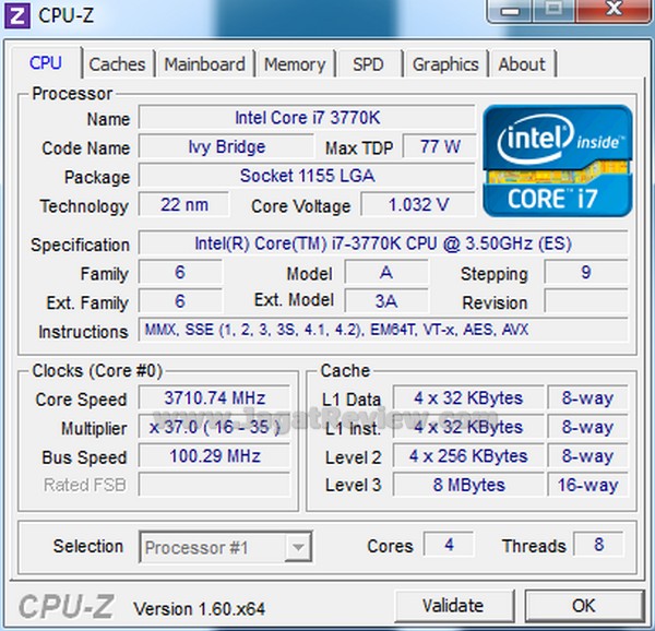 ASUS_P8Z77_V-Pro_CPUZ_Normal_cpu-3710 ASUS P8Z77 V Pro CPUZ Normal cpu 3710