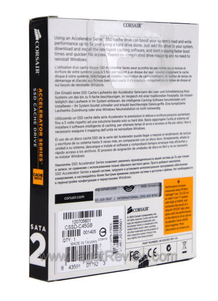 Corsair Accelerator 45GB - Kemasan Belakang Corsair Accelerator 45GB Kemasan Belakang