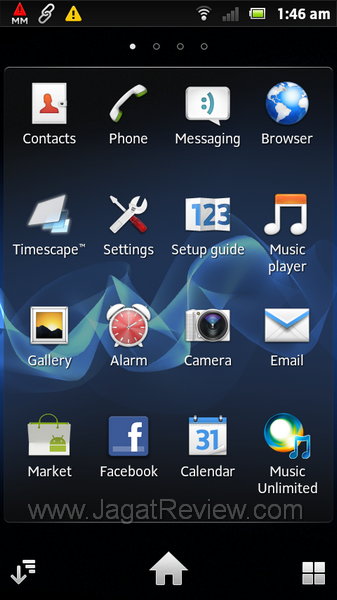 Sony Xperia Sola App Drawer