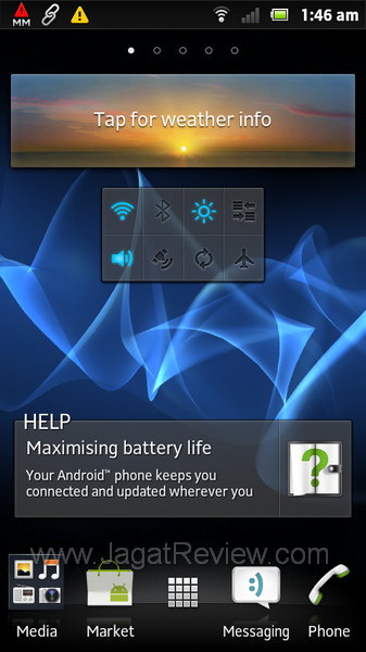 Sony Xperia Sola Homescreen 1