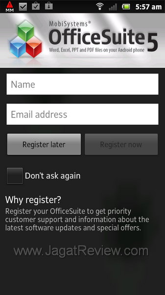 Sony Xperia Sola Officesuite 5