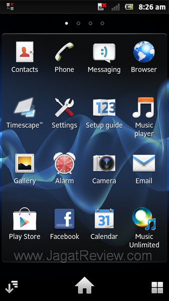 Sony Xperia U App Drawer