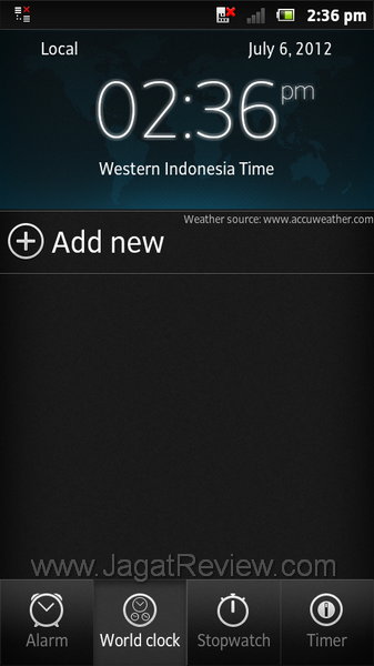 Sony Xperia U World Clock