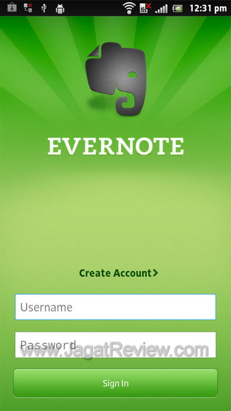 Sony Xperia Ion Evernote