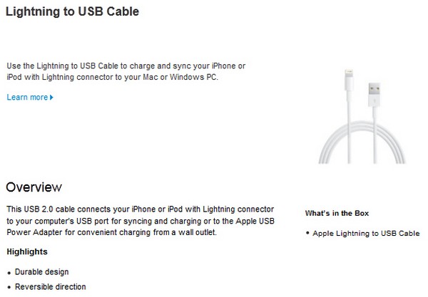 lightning to USB overview