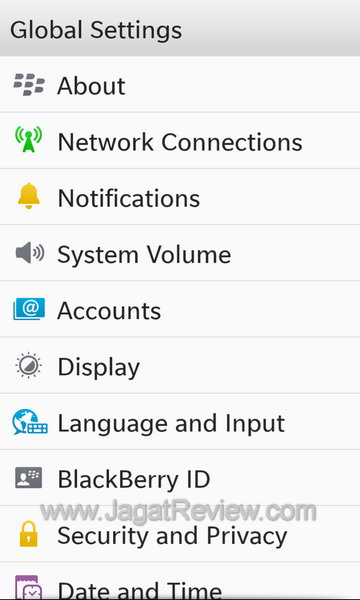 Blackberry 10 Setting