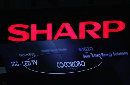 Logo of Sharp Corp is pictured at CEATEC JAPAN 2012 electronics show in Chiba Sharp
