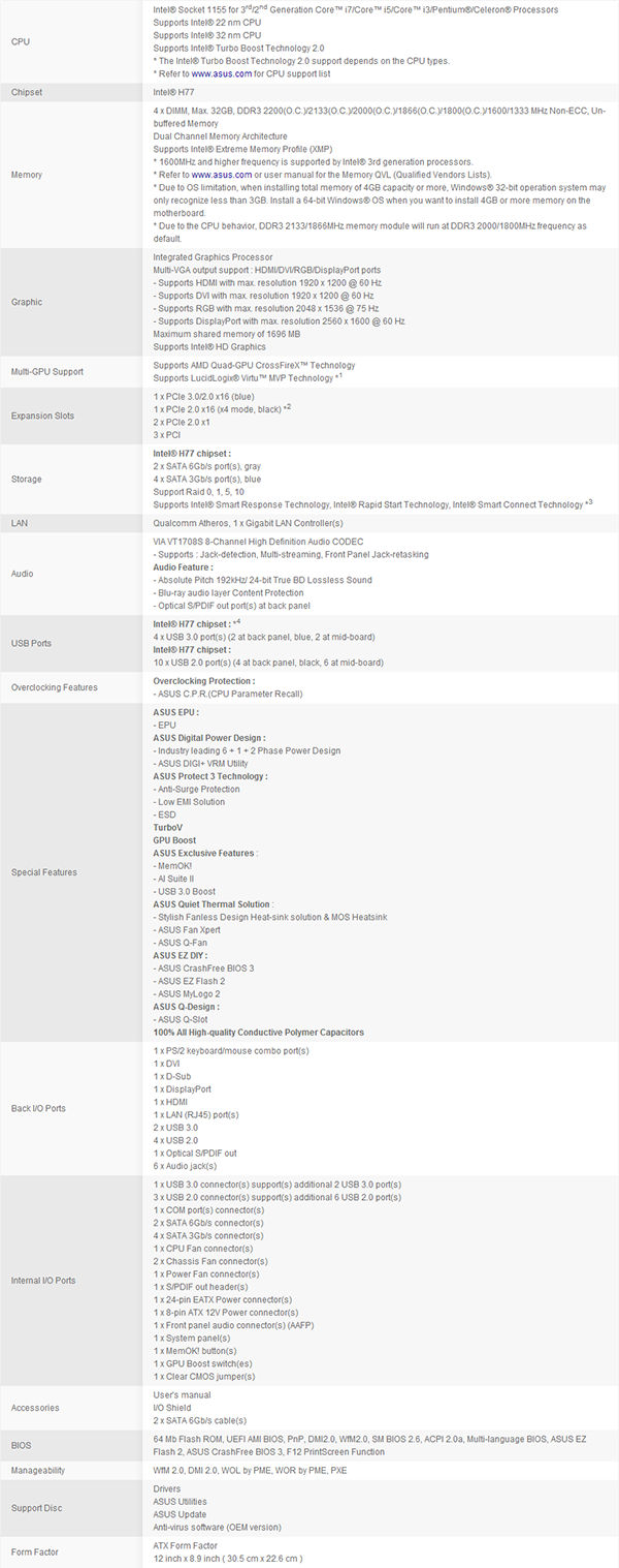 asus p8h77-v spec asus p8h77 v spec