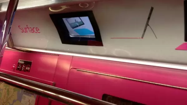 Microsoft Surface Pink Subway Ad Screens