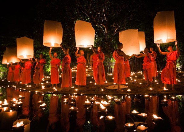 Smithsonian photo contest travel monks lanterns thailand daniel nahabedian