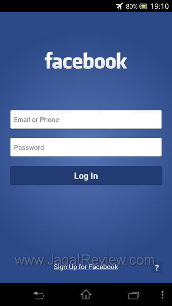 Sony Xperia V App Facebook