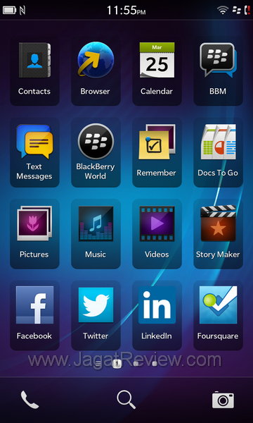 Blackberry Z10 Homescreen