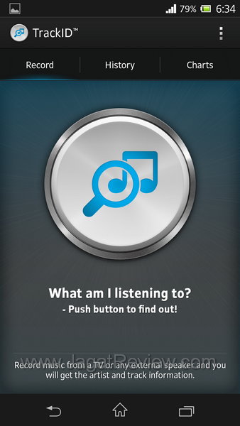 Sony Xperia Z App TrackID