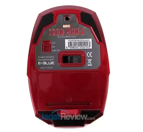 Review E-Blue Iron Man 3 Mouse Limited Edition: Wireless Nyaman dengan Mata Menyala 3 E-Blue Iron Man Mouse - Tampak Belakang