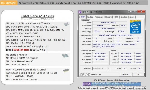 Ekky 'Jengko', Core i7-4770k @ 6300Mhz