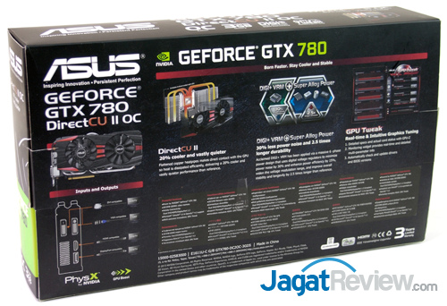 Review ASUS GTX 780 DirectCU II OC: Bersaing dengan asus gtx 780 dcuii oc back box