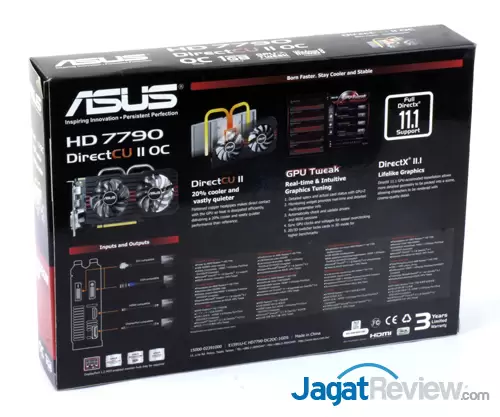 Review ASUS HD 7790 DirectCU II OC: Bonaire dengan GPU dan Memori Lebih Bertenaga 4 asus hd 7790 dcuii oc back box