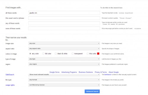 Tips Memaksimalkan Pencarian Gambar dengan Google Images 7 google images - advanced search page