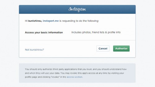 Tips: Backup Foto Instagram Anda 3 instaport-authorize