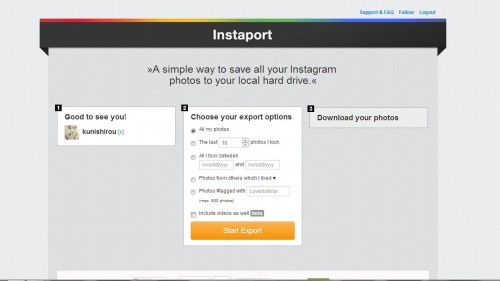 Tips: Backup Foto Instagram Anda 4 instaport-start export