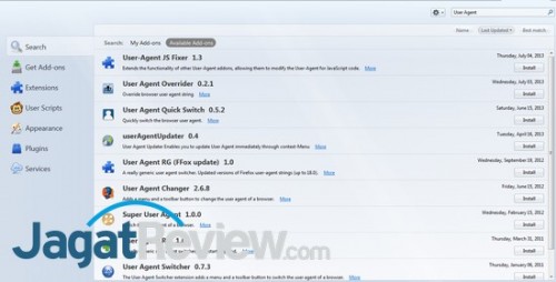Mode Mobile: Internet Kencang dan Kuota Irit 2 Berbagai add-on yang tersedia di Firefox terkait User Agent.