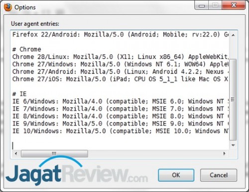 Mode Mobile: Internet Kencang dan Kuota Irit 3 Berbagai User Agent yang telah disediakan oleh User Agent Overrider.
