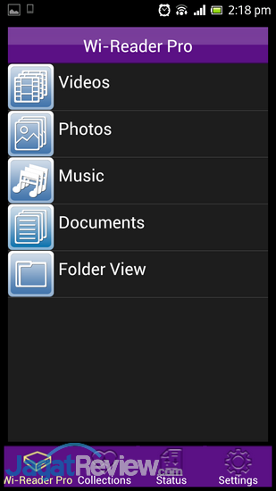 Hands-On Review Apotop Wi-Reader Pro: SD Card Reader Multi Fungsi 3 Tampilan awal aplikasi Wi-Reader Pro di Android.