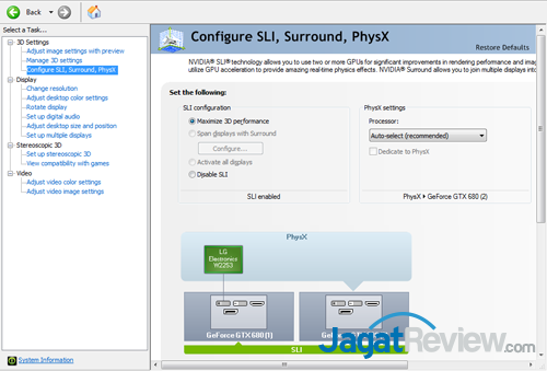 Review GeForce GTX 760 SLI: Mengimbangi TITAN, Harga Lebih Murah 5 nvidia gtx 650 ti boost sli 2-way sli control panel