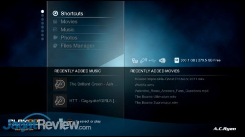 Review PlayOn! HD3: Multimedia Player Kelas Atas dari AC Ryan 2 Tampilan utama dari user interface PlayOn! HD3.
