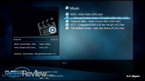 Tampilan ketika memutar file audio.