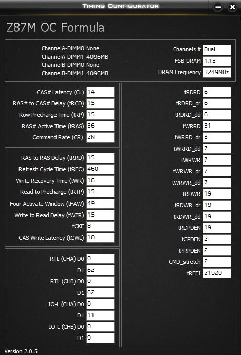 Review ASRock Z87M OC Formula: Micro-ATX Dengan Kemampuan OC Tinggi 4 Timing dari DRAM Preset 'Hynix MFR 3400 1.75V'