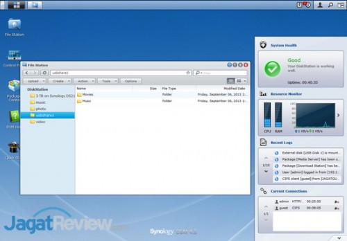 Review Synology DS213air: NAS Serbaguna dengan Koneksi Wireless Network 5 File manager internal perangkat ketika menampilkan konten dari USB flash disk yang terpasang.