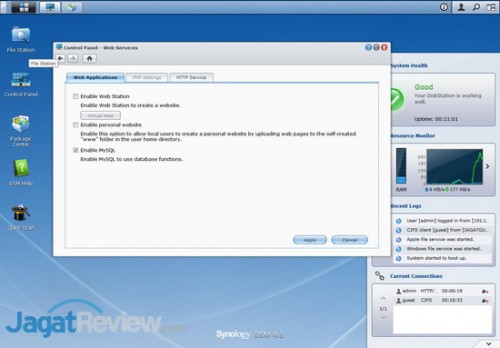 Review Synology DS213air: NAS Serbaguna dengan Koneksi Wireless Network 8 Konfigurasi untuk mengaktifkan database server berbasis MySQL.