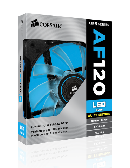 Corsair Merilis Produk Kipas Pendingin Corsair Air Series LED FAN 1 3D BOX_AF120 LED BLUE
