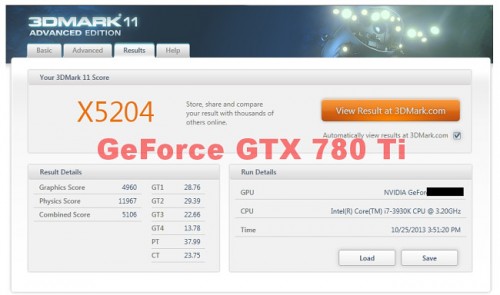VGA NVIDIA GTX 780 Ti Lewati Performa TITAN? 2 3dmark11 780 ti