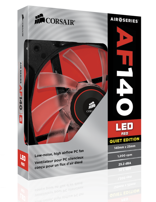 Corsair Merilis Produk Kipas Pendingin Corsair Air Series LED FAN 2 AF140_LED_Fan_Box_red
