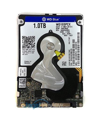 Review Western Digital Blue Slim 1 TB: Badan Tipis dengan Kapasitas Besar 1 WD Blue Slim 1 TB - Belakang
