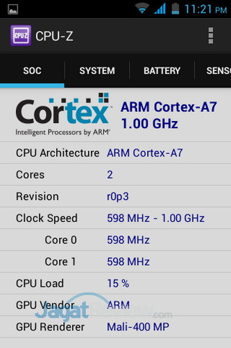 Acer Liquid Z3 - CPUZ