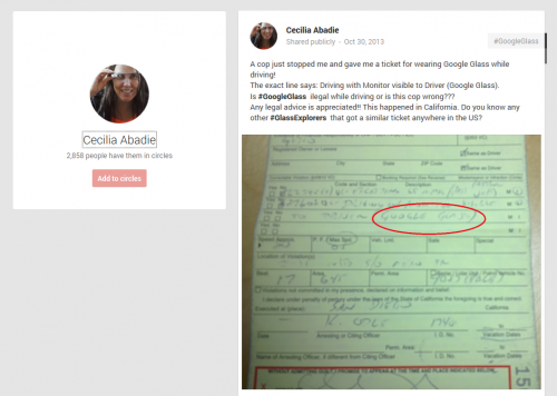Google Glass Buat Warga AS Terkena Tilang 1 Cecilia Abadie