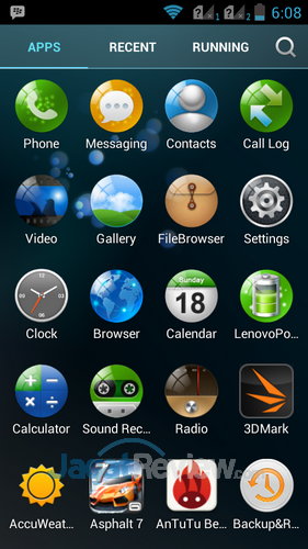 Review Lenovo A706: Smartphone Quad Core Murah dengan Dolby Digital 10 Lenovo A706 _ Menu utama